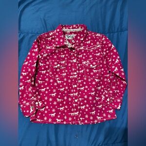 Cowgirl Hardware Pink Horse Western Shirt Toddler 3T Snap Down Buttons
